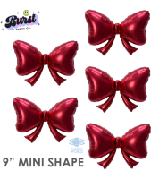 9" Cute Red Bow Air-fill Mini Shape - 5ct