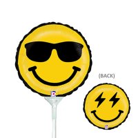 9" Smiley Dude Air-Fill Foil Balloon - Flat