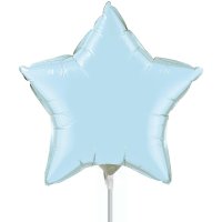 9" Pearl Light Blue Star Air-Fill Foil Balloon