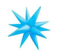 26" Small Starburst Electric Neon Blue Foil Balloon Kit