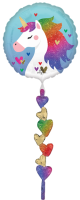 24" x 67" Rainbow Unicorn Tailz Airwalker Foil Balloon - Pkg