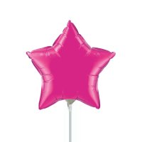 4" Magenta Star Air-Fill Foil Balloon- 25ct