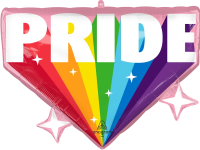 26" x 20" Burst of Pride Foil Balloon - Pkg