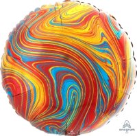 18" Colorful Marblez Round Foil Balloon - Unpkg