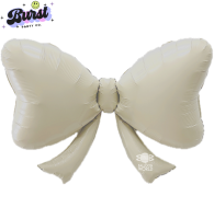 40" Cute Cream Bow Foil Shape - Pkg