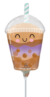 Boba Tea Sippy Friends Mini Shape Air-Fill Foil Balloon