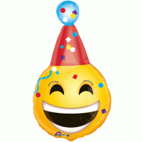 18" Birthday Emoji Jr Shape Foil Balloon - Pkg