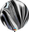 30" Black & White SuperAgate Latex Balloons - 2ct