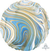 18" Blue Marblez Round Foil Balloon - Unpkg
