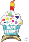 14" x 24" Standing Birthday Cupcake Air-Filled Balloon